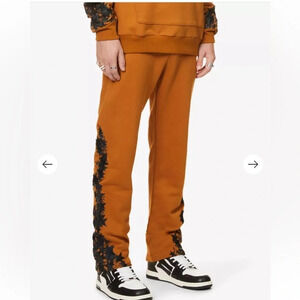 KEISER CLARK Astral Planing Star Sweatpants Size M Brown Black